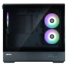 კომპიუტერის ქეისი Zalman Computer case P30 Black V2, without PSU, 1xUSB3.0, 1хUSB Type-C, 3x120mm ARGB, TG Front/Side Panel, mATX, Black, 3 image