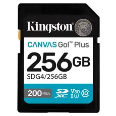 Kingston Canvas Go Plus 256GB SD Card | Up to 200MB/s | Class 10, UHS-I, U3, V30 | SDG4/256GB