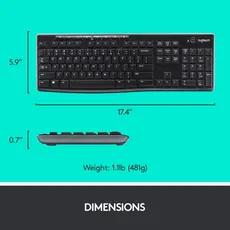 Keyboard and mouse LOGITECH MK270 Wireless Combo - BLACK - RUS, 4 image