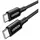 USB კაბელი UGREEN US557 (15275), 100W, Type-C to Type-C 2.0 Braided Fast Charging Cable, 1m, Black, 2 image