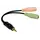 ადაპტერი Logilink CA0021 Audio adapter 3.5 mm 4-pin/M to 2x 3.5 mm 3-pin/F 0.15 m