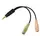 ადაპტერი Logilink CA0021 Audio adapter 3.5 mm 4-pin/M to 2x 3.5 mm 3-pin/F 0.15 m, 2 image