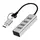 USB ჰაბი Logilink UA0455 USB 3.0 Hub 4xUSB-A 5 Gbit/s 2-in-1 connection Cable Silver