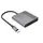 ადაპტერი Gembird A-CM-COMBO3-04 USB Type-C 3-in-1 multi-port Adapter (USB port+HDMI+PD) Space Grey, 3 image