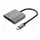 ადაპტერი Gembird  A-CM-COMBO3-05 USB Type-C 3-in-1 multi-port Adapter (USB port+HDMI+USB-C video) Space Grey, 2 image