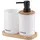 Soap dispenser ARDESTO Bathroom set Minimalism 360ml, 3 items, polypropylene, bamboo, white 767637180696