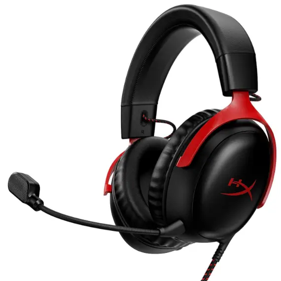 ყურსასმენი HyperX Cloud III – Wired Gaming Headset, PC, PS5, Xbox Series X|S Black/Red (727A9AA)