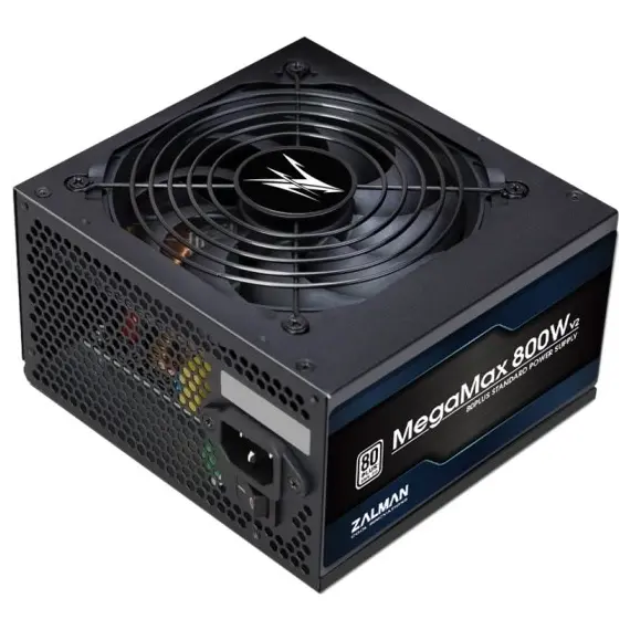 კვების ბლოკი Zalman Power supply MegaMax 800-TXII (800W), 200-240 VAC, 87%, 80+, aPFC, 120mm, MB24, CPU (4+4,8), 8xSATA, 4xPCIe, 4xMOLEX, 1xFDD, OPP, OVP, UVP, SCP