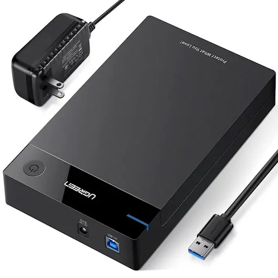 მყარი დისკის ქეისი UGREEN US222 (50422) USB 3.5 Inch HDD Enclosure SSD SATA USB 3.0 power Adapter