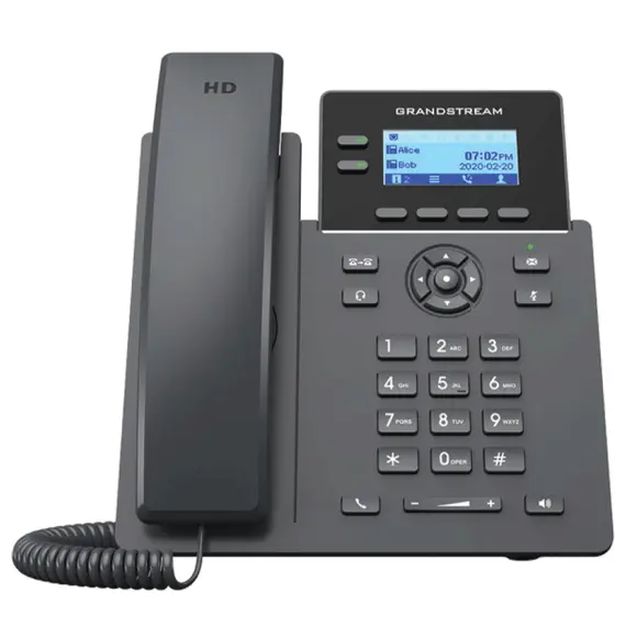 IP ტელეფონი Grandstream GRP2602P Carrier-Grade IP Phones 2 lines 4 SIP accounts Dual 10/100 Mbsps Ethernet ports HD audio PoE (No PSU included)