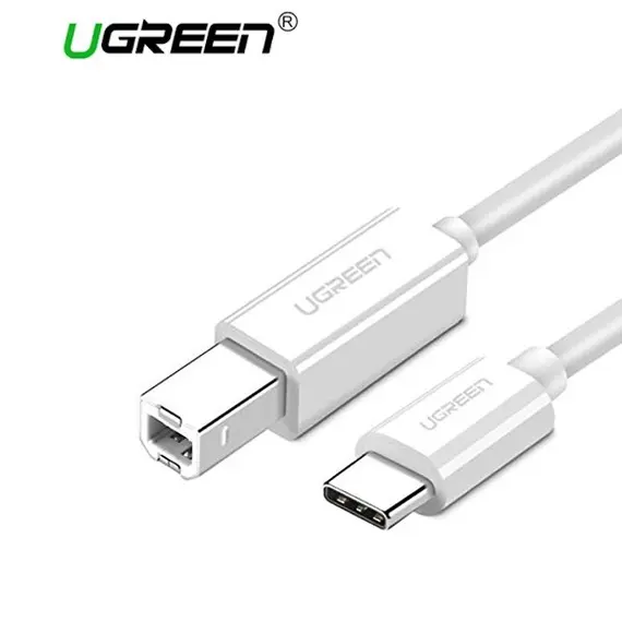 პრინტერის კაბელი UGREEN US241 (40417) USB Type C to USB-B Cable White 1.5M