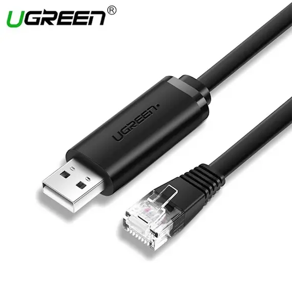 USB LAN კაბელი UGREEN CM204 (50773) USB to RJ45 Console RS232 Cable Serial Adapter for Router 1.5m USB RJ 45 8P8C Console Converter USB Cable
