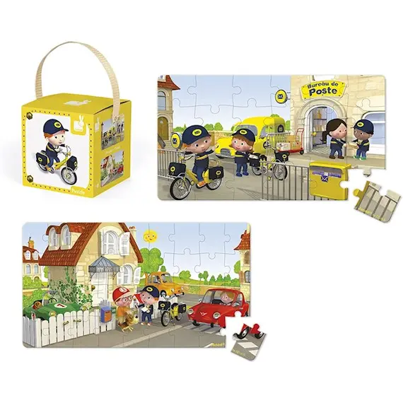 ასაწყობი ფაზლი Janod Set of 2 puzzles Bike Metta J02766