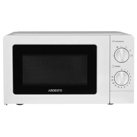 მიკროტალღური ღუმელი ARDESTO Microwave oven, 20L, mechanical control, 700W, button opening, white
