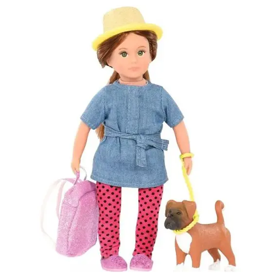 თოჯინა და ძაღლი LORI 6" DOLL & PET BOXER