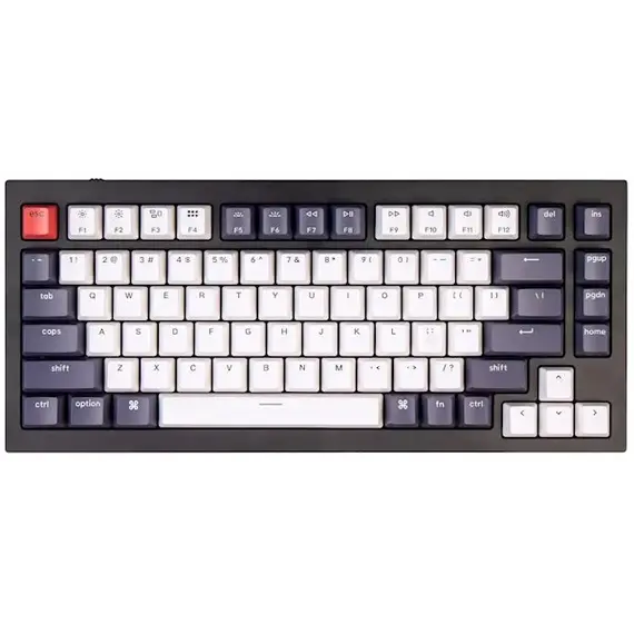 კლავიატურა Keychron Q1 QMK Custom HotSwappable Gateron Phantom Brown Switch Mechanical Keyboard Full Assembled Carbon Black RGB with Knob Russian Layout