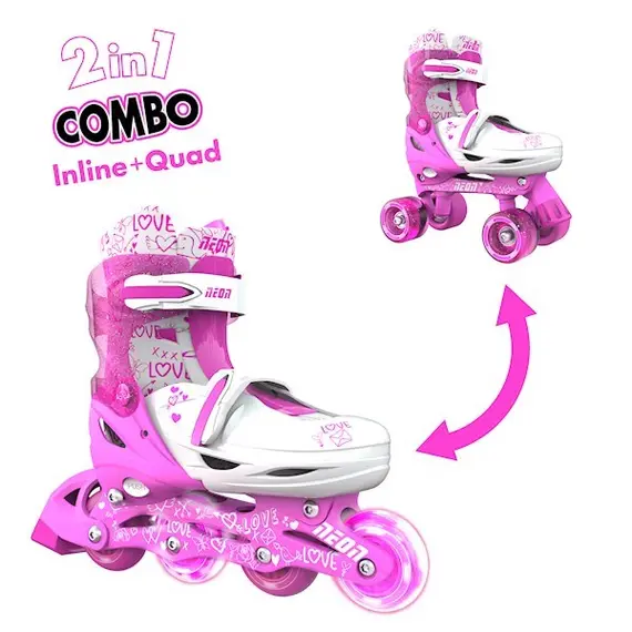როლიკები NEON COMBO SKATES (SIZE 12-2) PINK 4L/13L/16L CL 4PK
