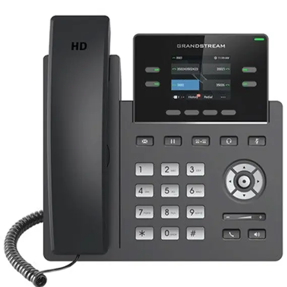IP ტელეფონი Grandstream GRP2612W Carrier-Grade IP Phones 2+2  line keys 2 SIP accounts 16 Digital BLF and Speed Dial keys HD Wi-Fi