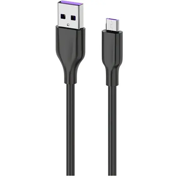 კაბელი 2E Cable USB-A - microUSB Glow 1m Black