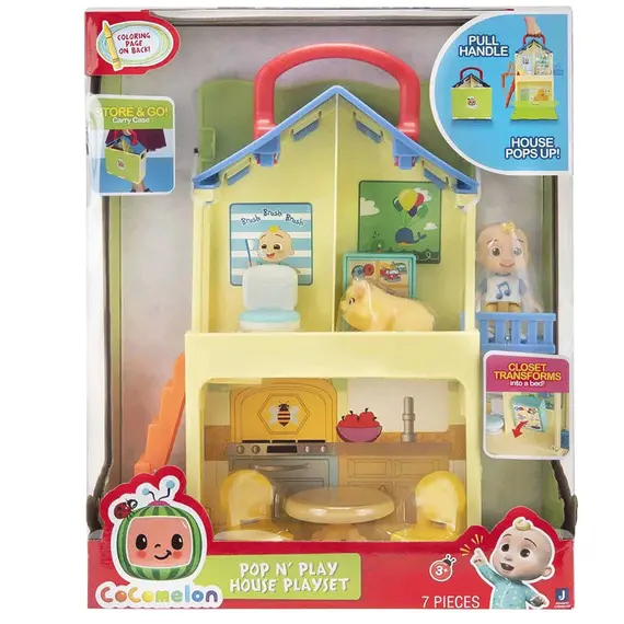 სათამაშო სახლი CoComelon Medium Playset CoComelon's Pop n' Play House