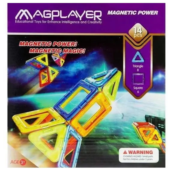 კონსტრუქტორი Magplayer Designer magnetic set 14 e. MPB-14