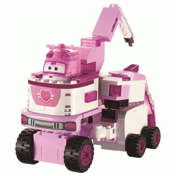 სათამაშო ტრანსფორმერი Super Wings Small Blocks Super Wings 2-in-1 Buildable Transforming Vehicle - Dizzy