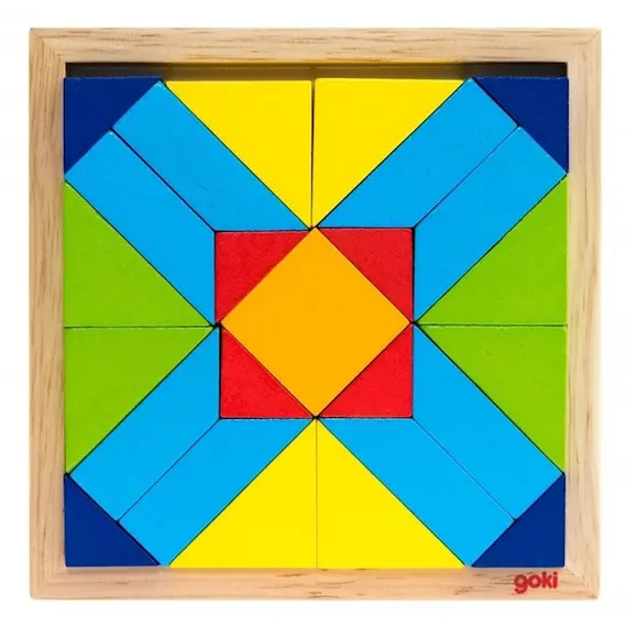 ასაწყობი ხის ფაზლი Goki The wooden puzzle The world of shapes - rectangle 57572-4