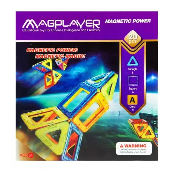კონსტრუქტორი Magplayer Designer magnetic set 20 e. MPA-20