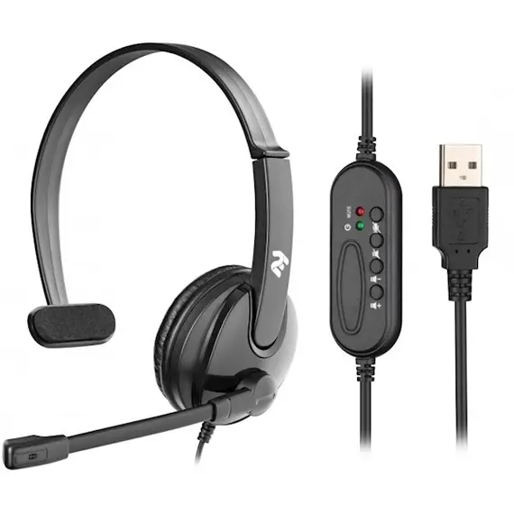 ყურსასმენი 2E CH12MU, Mono Headphones, Wired, USB, Black