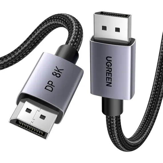 ვიდეო კაბელი UGREEN DP120 (25906), 8K DP to DP, 3m, Grey/Black