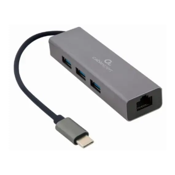 ადაპტერი Gembird A-CMU3-LAN-01 USB-C Gigabit network adapter with 3-port USB 3.1