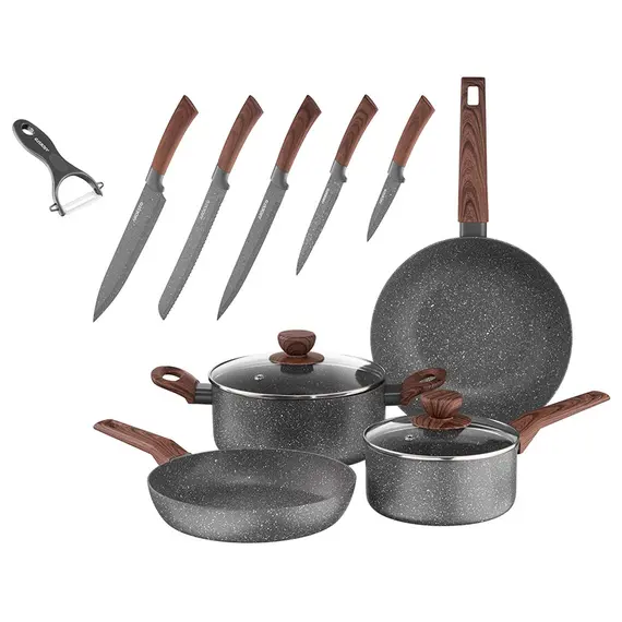 ქვაბების და ტაფების ნაკრები Ardesto 12 pcs set Midori,  stainless steel
