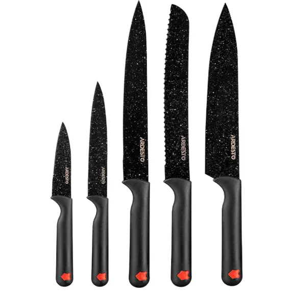 დანების ნაკრები Ardesto Black Mars Knives Set 5 pcs, black, stainless steel, plastic