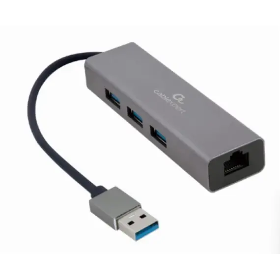 ადაპტერი Gembird A-AMU3-LAN-01 USB AM Gigabit network adapter with 3-port USB 3.0 hub