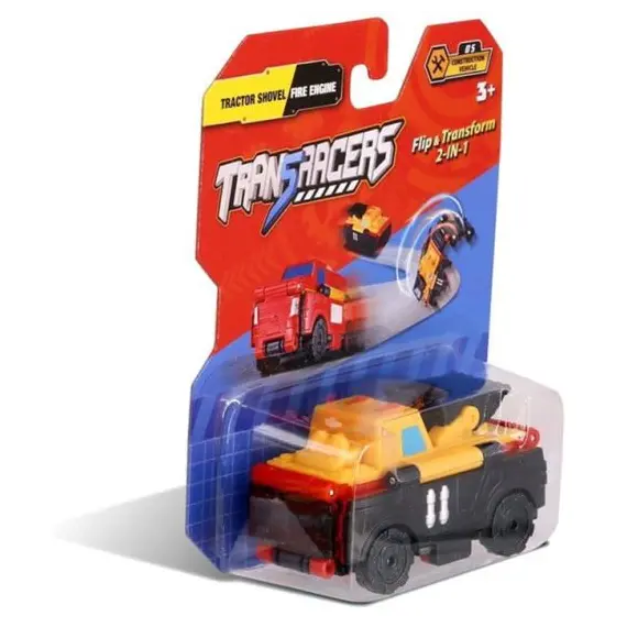 სათამაშო მანქანა TransRacers Tractor Shovel & Fire Engine