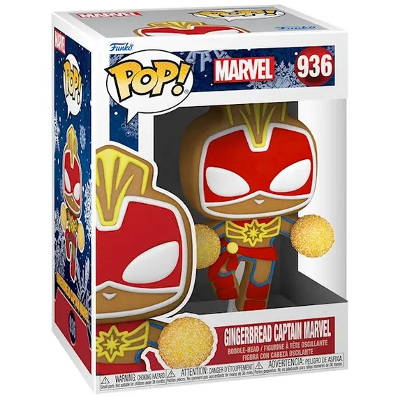 სათამაშო საკოლექციო ფიგურა Funko POP! Bobble Marvel Holiday Gingerbread Captain Marvel 50661