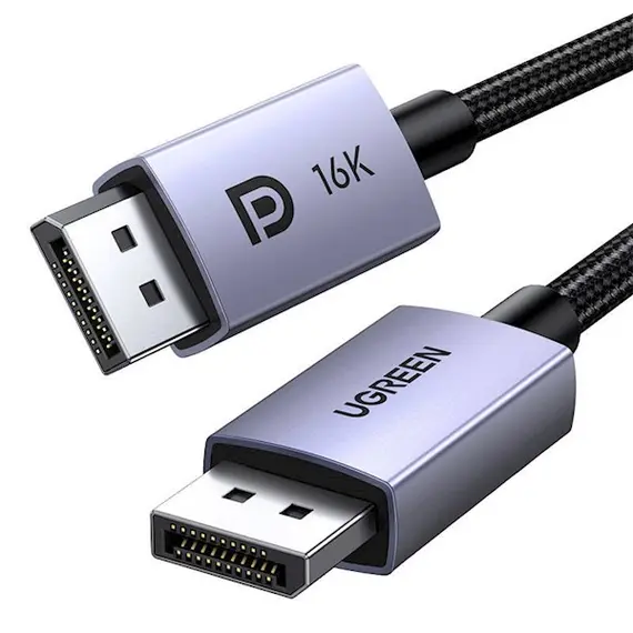 ვიდეო კაბელი UGREEN DP118 (15384), 16K DisplayPort To DisplayPort, 2m, Grey/Black