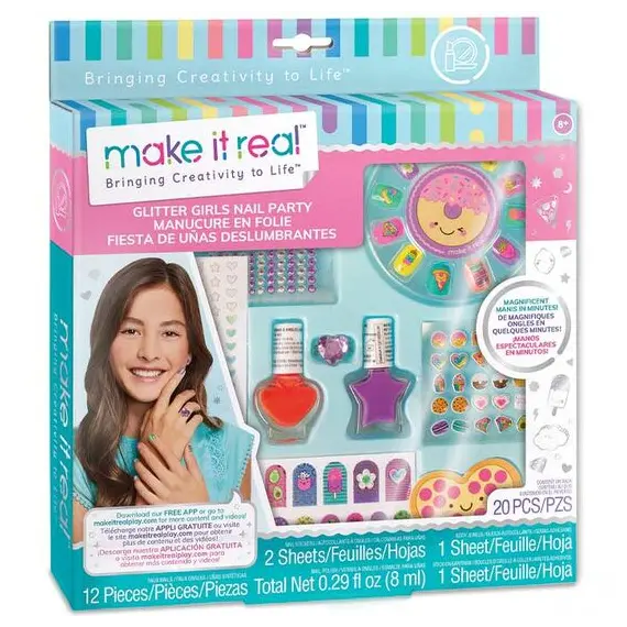 ფრჩხილების ლაქის ნაკრები Make It Real Glitter Girls Nail Party