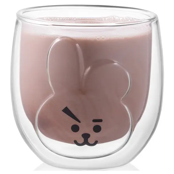 ყავის ჭიქა Ardesto Double wall borosilicate glass mug set Animals, 300 ml, 2 pcs