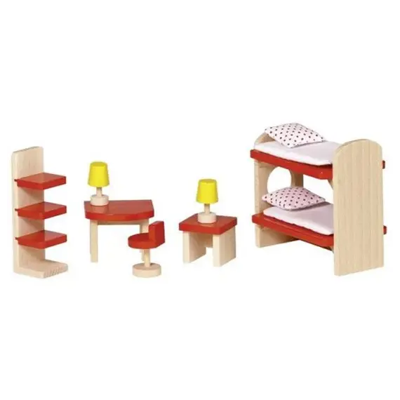 ხის ავეჯის ნაკრები goki Set for dolls Furniture for children's room 51719G