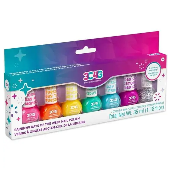 საბავშვო ლაქის ნაკრები Make It Real 3C4G Rainbow Days of the week Nail Polish