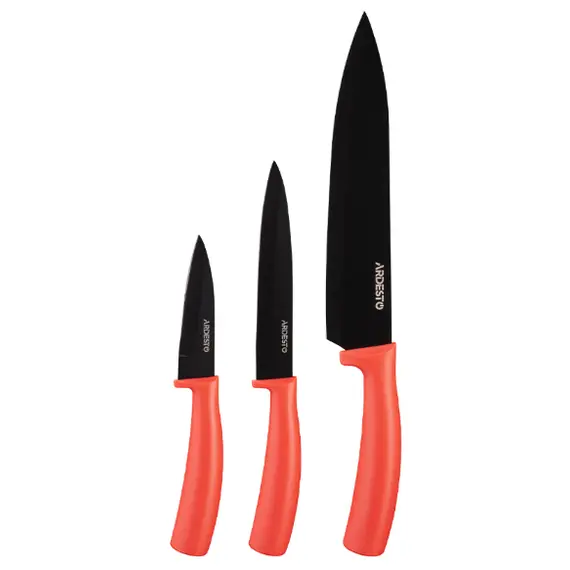 დანების ნაკრები Ardesto Black Mars Knives Set 3 pcs, red, stainless steel, plastic