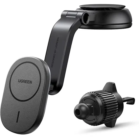 უსადენო დამტენი UGREEN CD345 (15120), 15W, Magnetic Car Wireless Charger MagSafe, Black