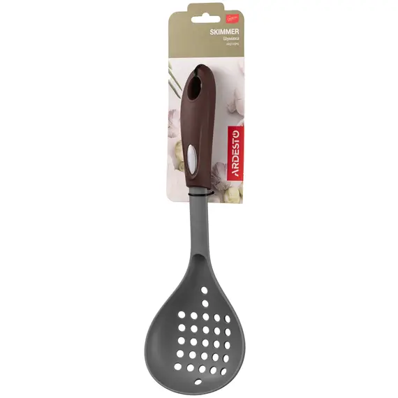 ჩამჩა Ardesto Skimmer Gemini, 32cm, nylon, gray-brown