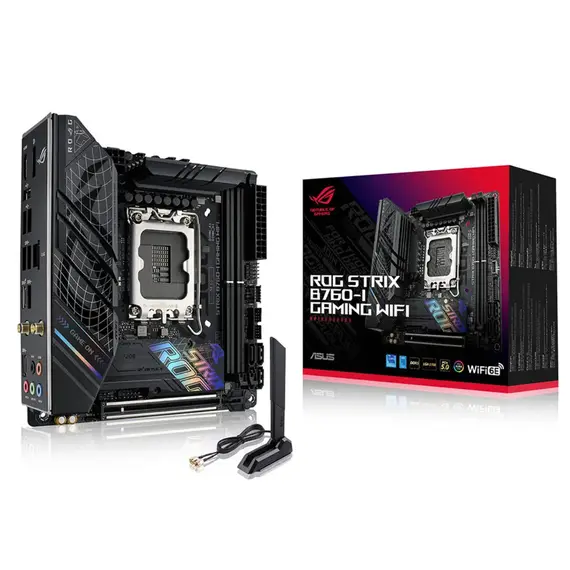 დედა დაფა ASUS ROG STRIX B760-I GAMING WIFI s1700 B760 2xDDR5 M.2 HDMI DP Wi-Fi BT mITX