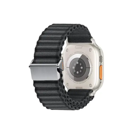 სმარტ საათის სამაჯური TVC Apple Watch Series 10 42mm / 9 8 7 41mm / SE (2023) SE (2022) SE 6 5 4 40mm / 3 2 1 38mm Wavy Texture Nylon Strap - Black