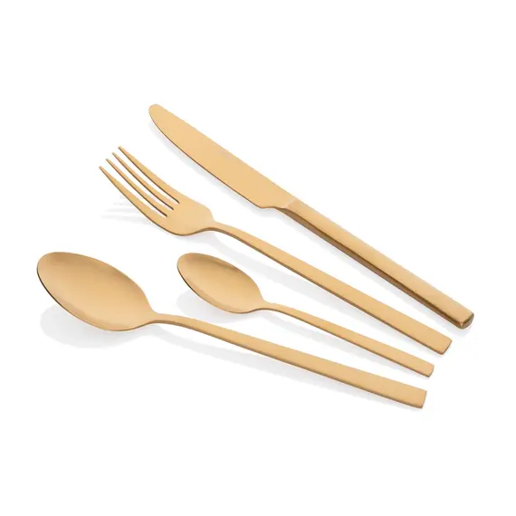 დანა-ჩანგლის ნაკრები Ardesto Cutlery set Black Mars Favola, 4pcs, stainless steel, golden