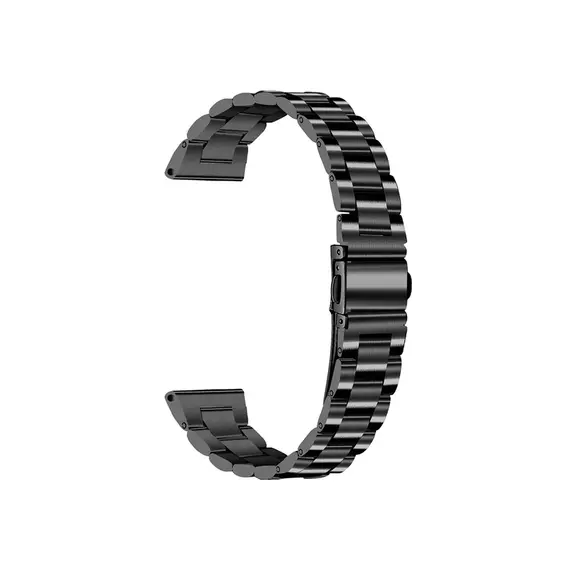 სმარტ საათის სამაჯური For Samsung Galaxy Watch Stainless Steel 3-Bead Watch Strap 20mm Replace Band - Black