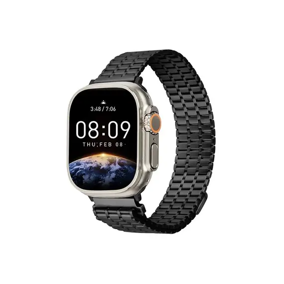 სმარტ საათის სამაჯური TVC LEMONDA Magnetic Strap For Apple Watch Series 10 Ultra 9 8 7 SE 6 5 4 3 2 1 46mm 49mm 45mm 44mm 42mm Metal Watch Band - Black