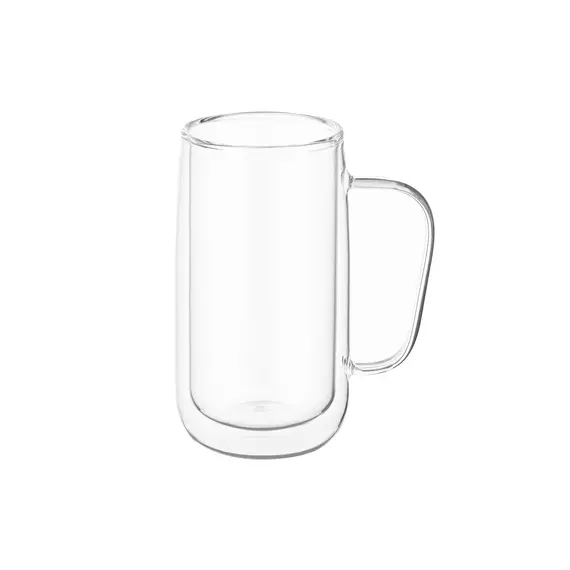 ჭიქების ნაკრები Ardesto Doublewall mug set with handles, 400ml, 2pcs, borosilicate glass, transparent